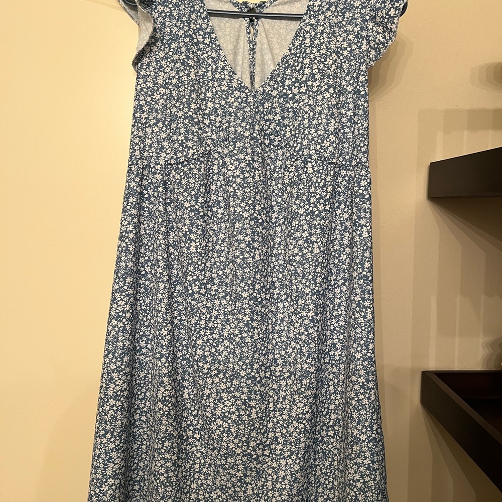 Amazon Blue Floral Midi Dress